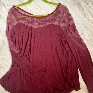 Free People Longsleeve with Floral Detailing